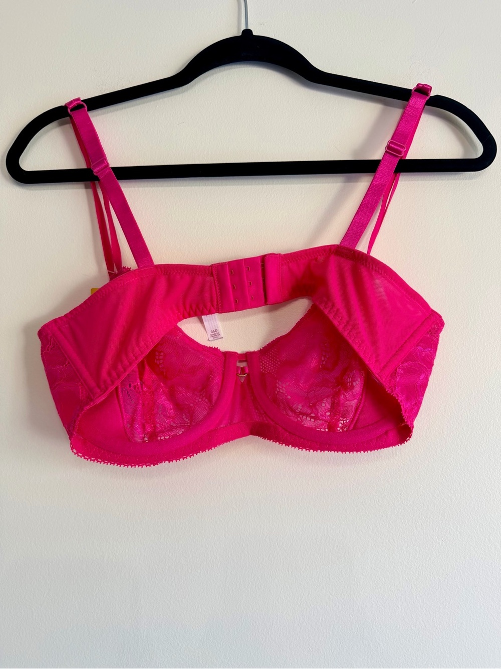 NWT Adored by Adore Me Pink Lace Sheer Underwire Bra 36D - Picture 5 of 8